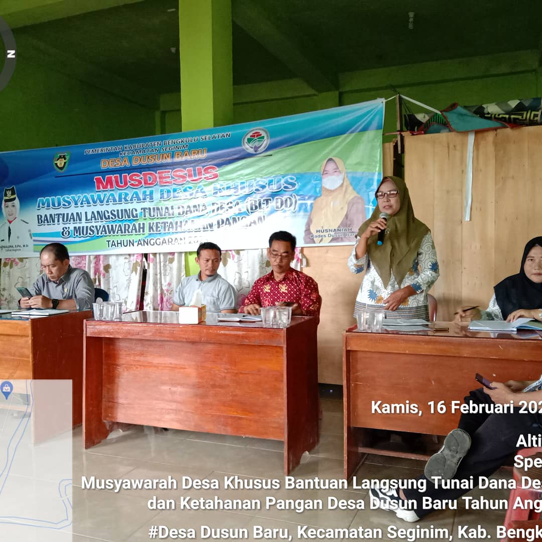 Pemdes dusun baru Gelar Musdesus, Bahas Validasi Data Daftar Penerima BLT DD Tahun 2023 sebanyak 20 kpm