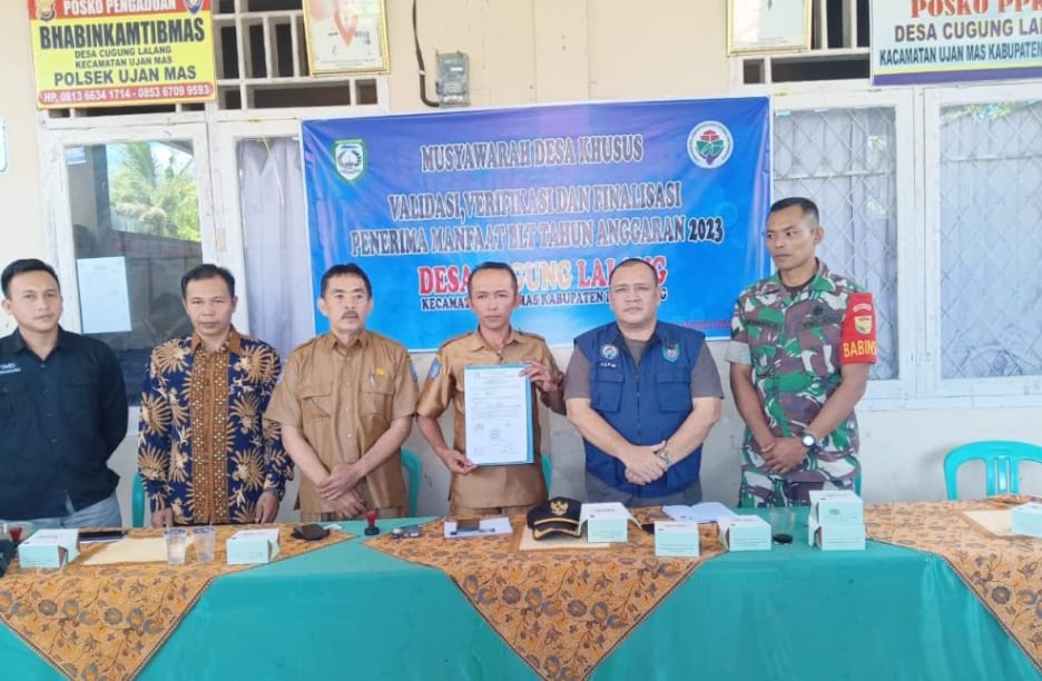 Desa Cugung Lalang Kecamatan Ujan Mas, Gelar Penerima Langsung Bantuan Tunai KPM BLT -DD Tahun Anggaran 2023