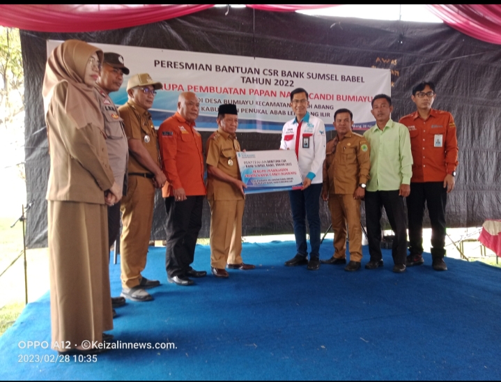 Wakil Bupati PALI Gelar Peresmikan Papan Nama BANKSUMSELBABEL CSR Di Candi Bumi Ayu