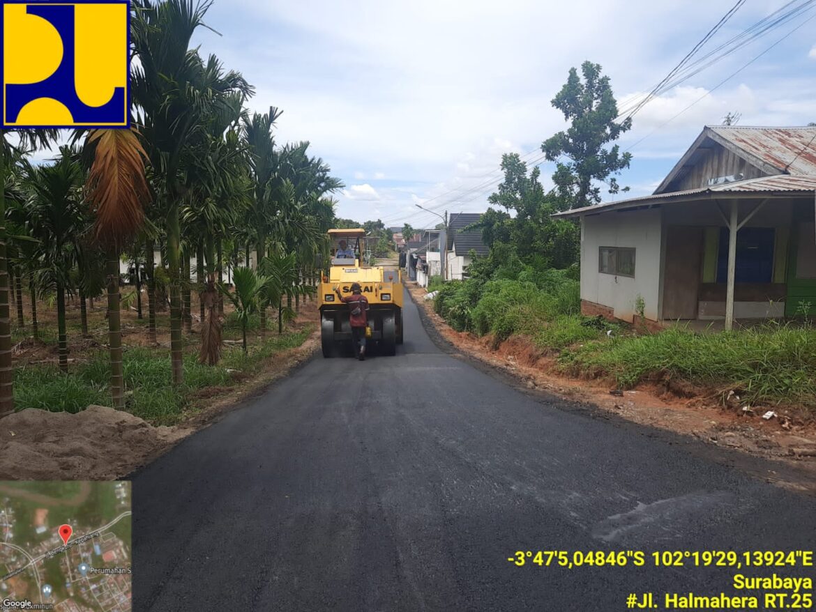 Sebanyak 100 Titik Jalan Lingkungan di Kota Bengkulu Mulai Diaspal Hotmix