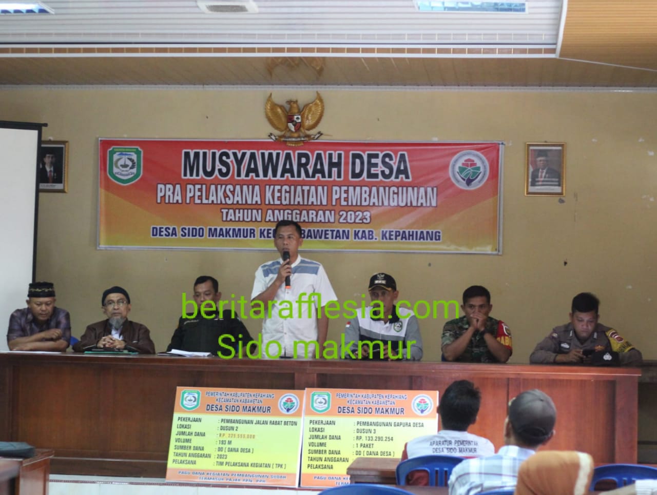 Pemdes Sido Makmur Gelar Pra Musyawarah Kegiatan Kerja Tahun 2023, Sekaligus Penyaluran DD