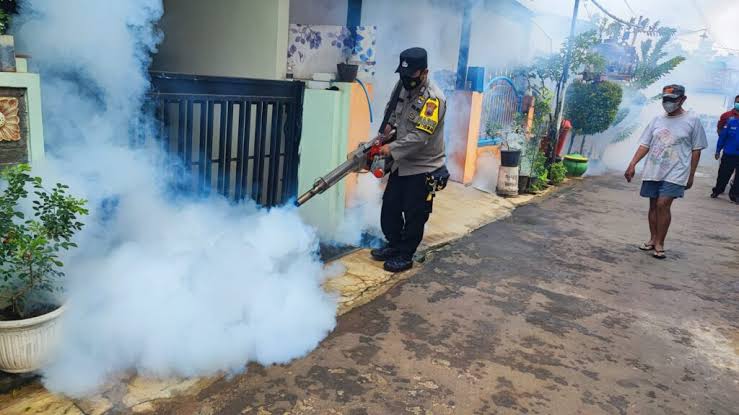 Bhabinkamtibmas Polsek Ketahun Lakukan Monitoring Pelaksanaan Fogging