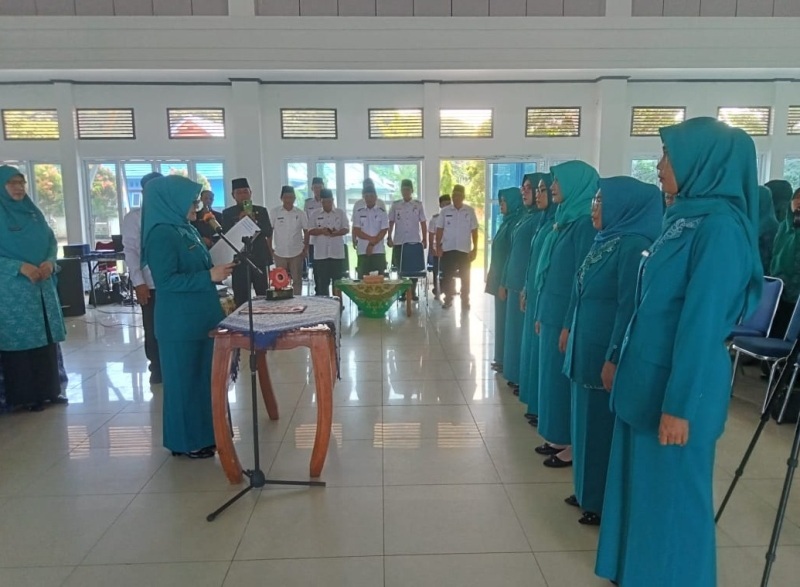 Suasana pelantikan Ketua Tim Penggerak PKK 6 Kecamatan yang digelar di Gedung Serba Guna (GSG).