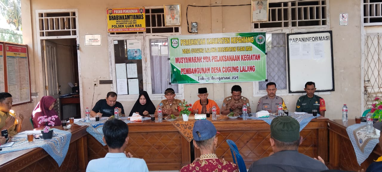 Musyawarah Pra Kegiatan Pembangunan Desa Cugung Lalang, Tahun Anggaran 2024.