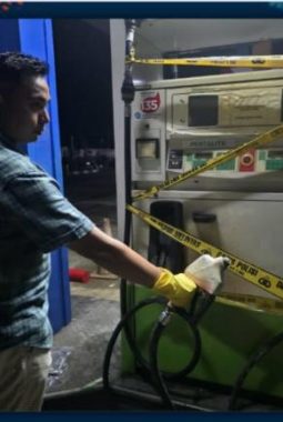 Polisi Lakukan Pengecekan TKP Kebakaran di SPBU Lubuk Sini, Satu Unit Motor Terbakar