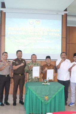 Kapolda Bengkulu Hadiri Coffee Morning dan Penandatanganan PKS Pemprov dengan Korem 041/Gamas