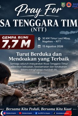 BPBD Provinsi Bengkulu Sampaikan Duka atas Gempa Bumi 7,7 Magnitudo di Nusa Tenggara Timur